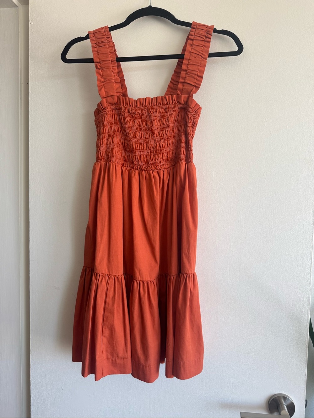 Abercrombie & Fitch Rust Orange Smocked Mini Dress - Picture 3 of 3